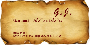 Garami Józsiás névjegykártya